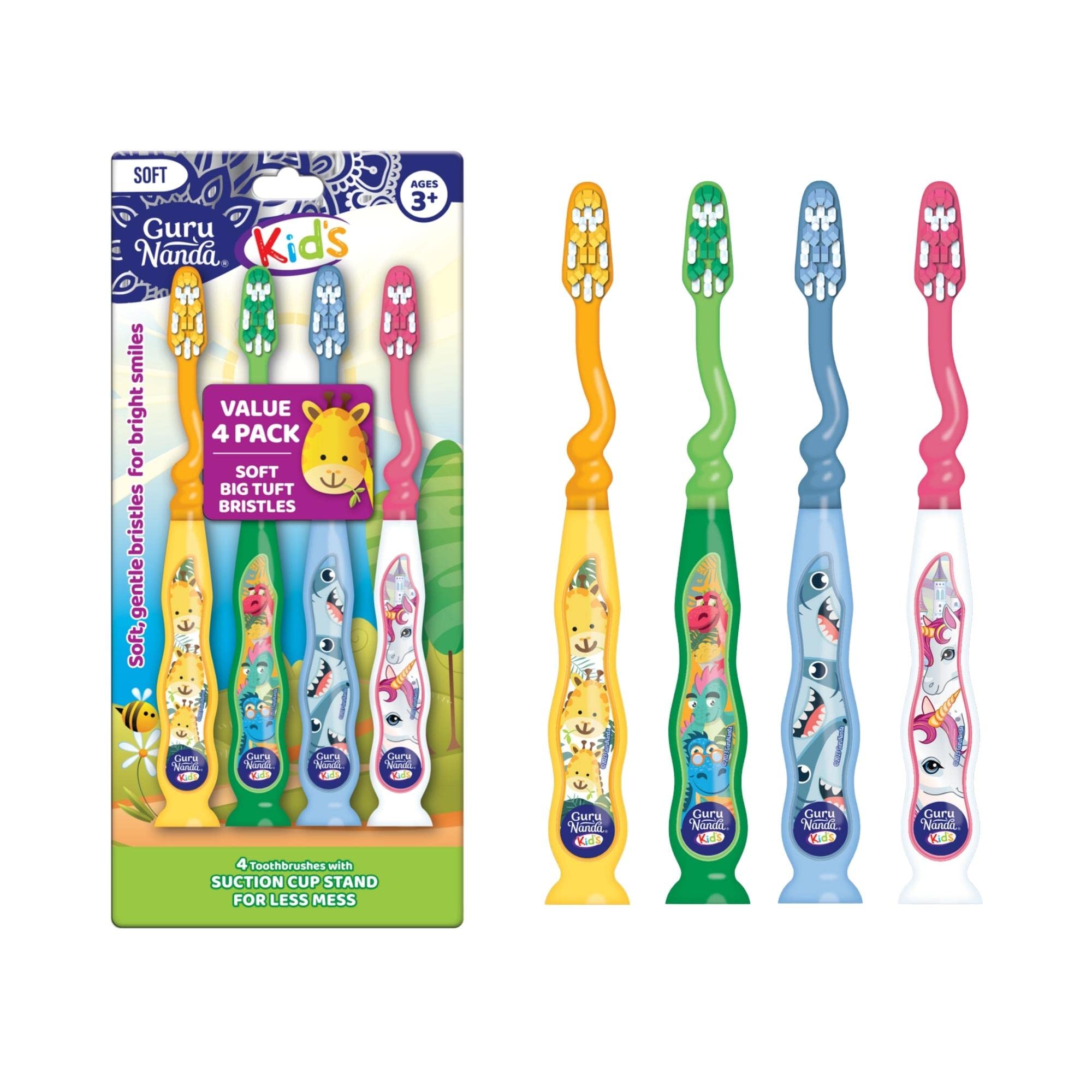 Amazon.com : GuruNanda Kids Toothbrush with Suction Cup & Tongue